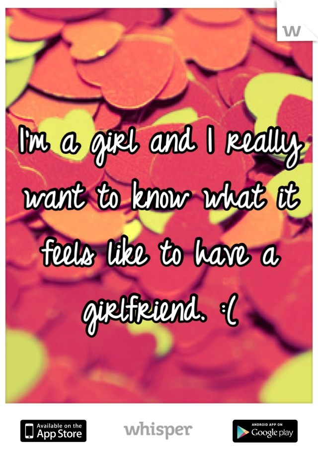 I'm a girl and I really want to know what it feels like to have a girlfriend. :(