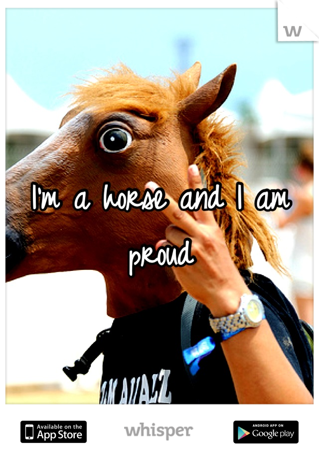 I'm a horse and I am proud
