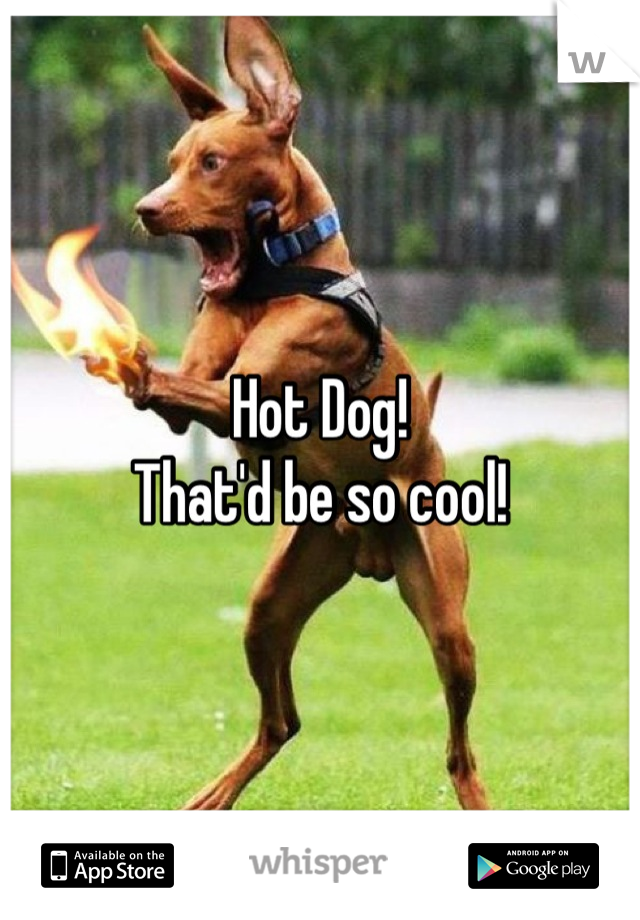 Hot Dog!
That'd be so cool!