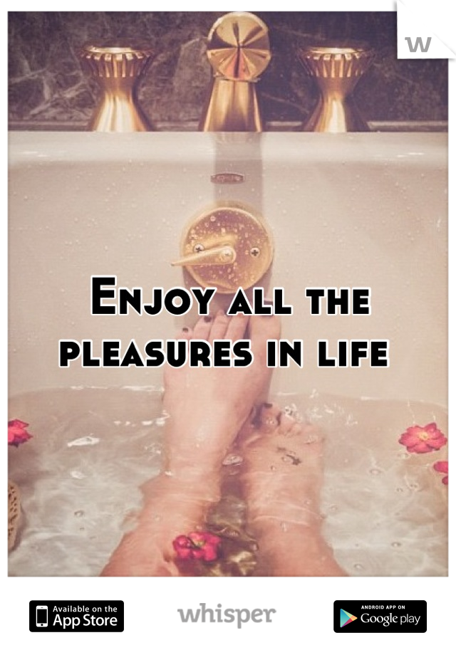 Enjoy all the pleasures in life 