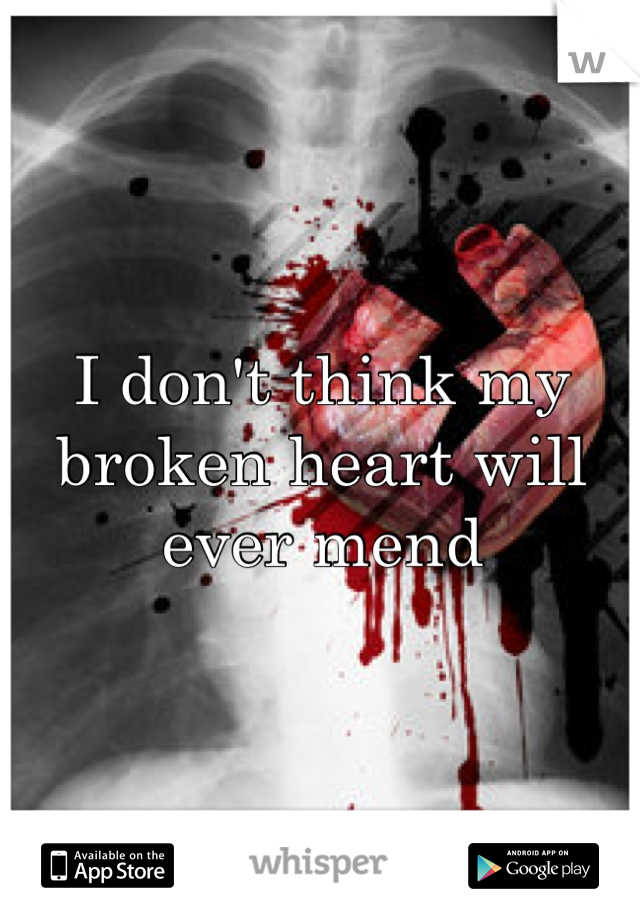I don't think my broken heart will ever mend