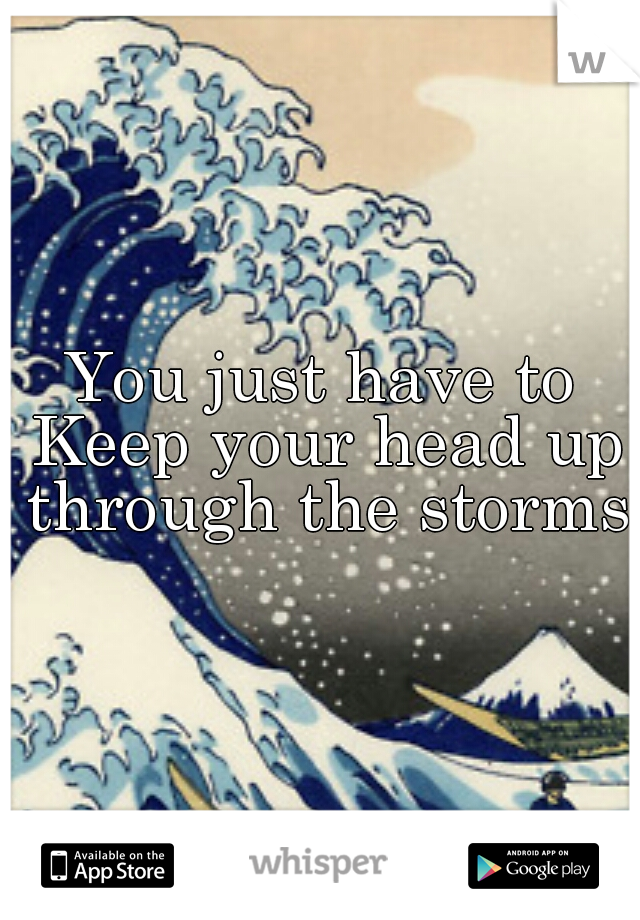 You just have to Keep your head up through the storms