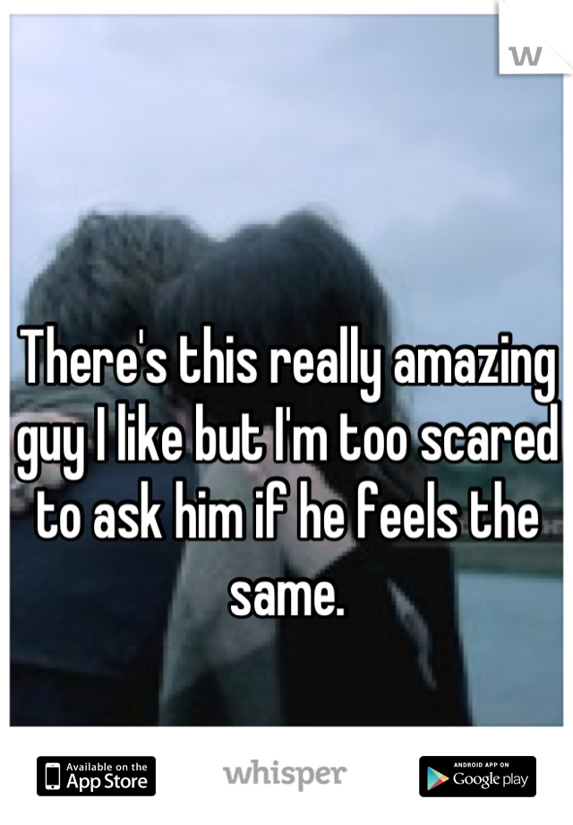 There's this really amazing guy I like but I'm too scared to ask him if he feels the same.