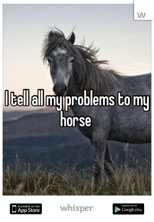 I tell all my problems to my horse 