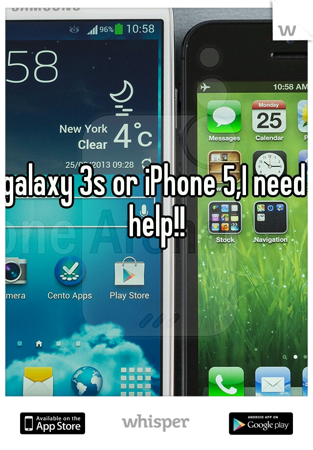 galaxy 3s or iPhone 5,I need help!!