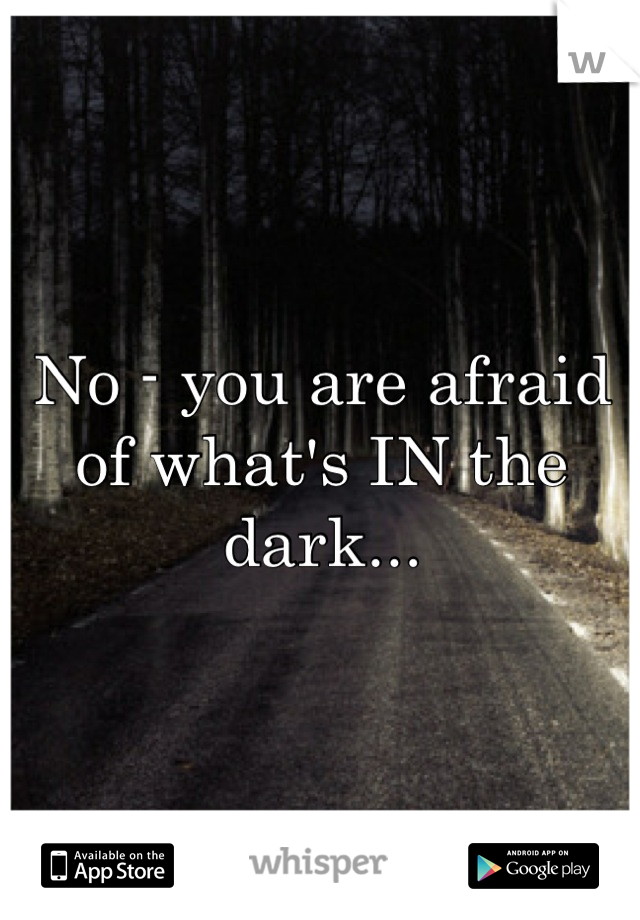 No - you are afraid of what's IN the dark...