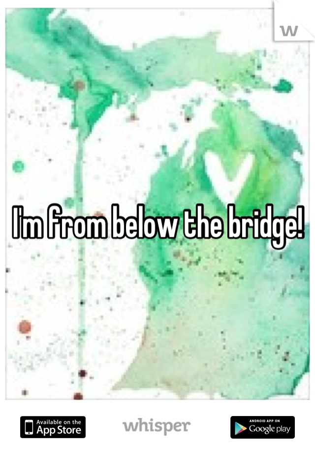 I'm from below the bridge!