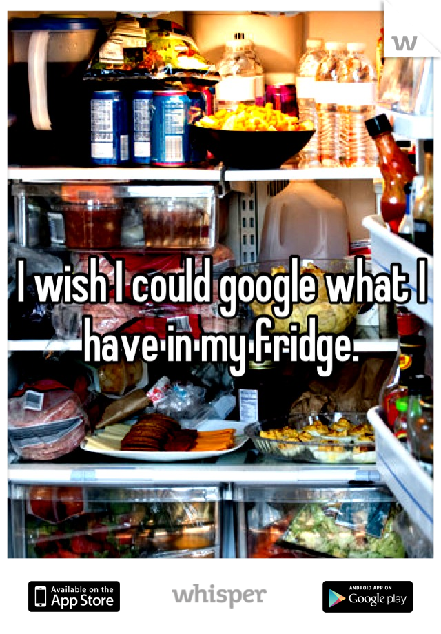 I wish I could google what I have in my fridge.
