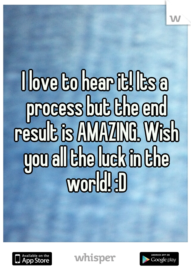 I love to hear it! Its a process but the end result is AMAZING. Wish you all the luck in the world! :D