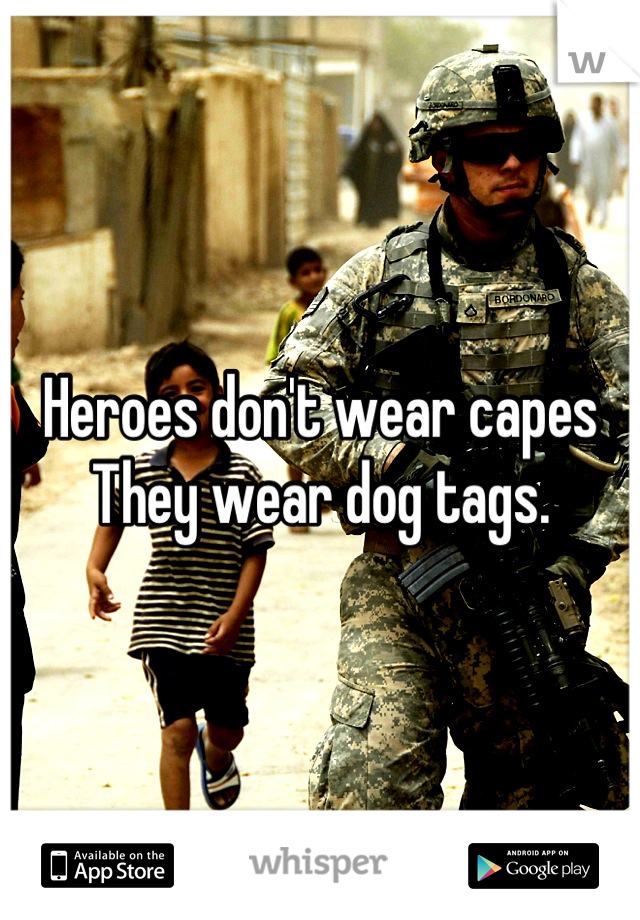 Heroes don't wear capes
They wear dog tags.