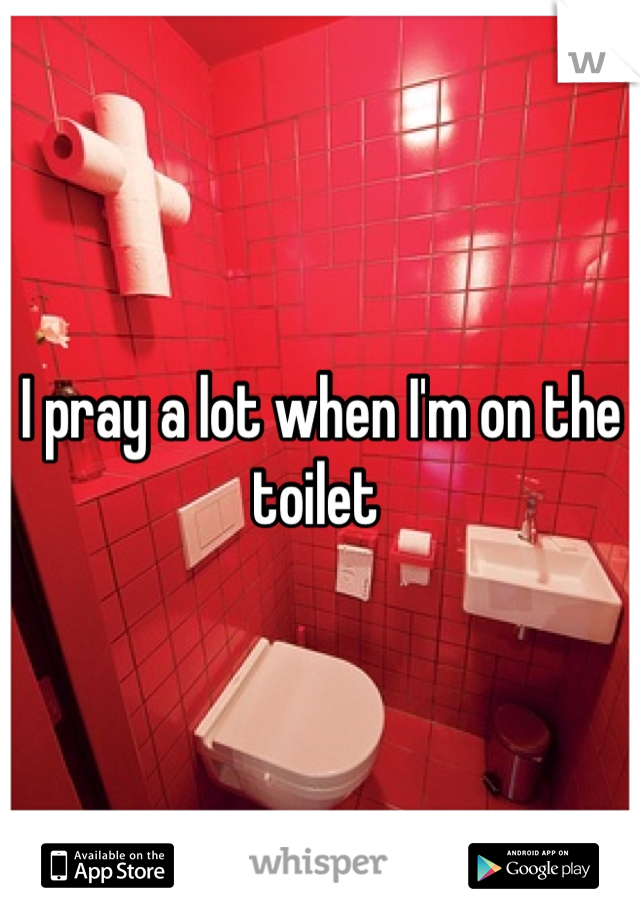 I pray a lot when I'm on the toilet 