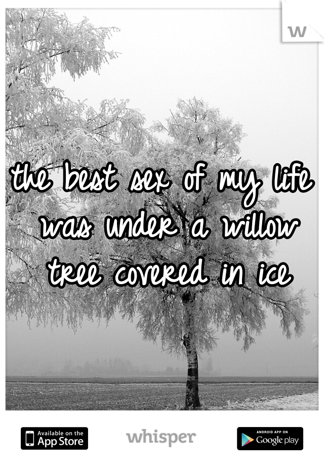 the best sex of my life was under a willow tree covered in ice