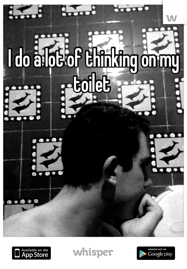 I do a lot of thinking on my toilet 