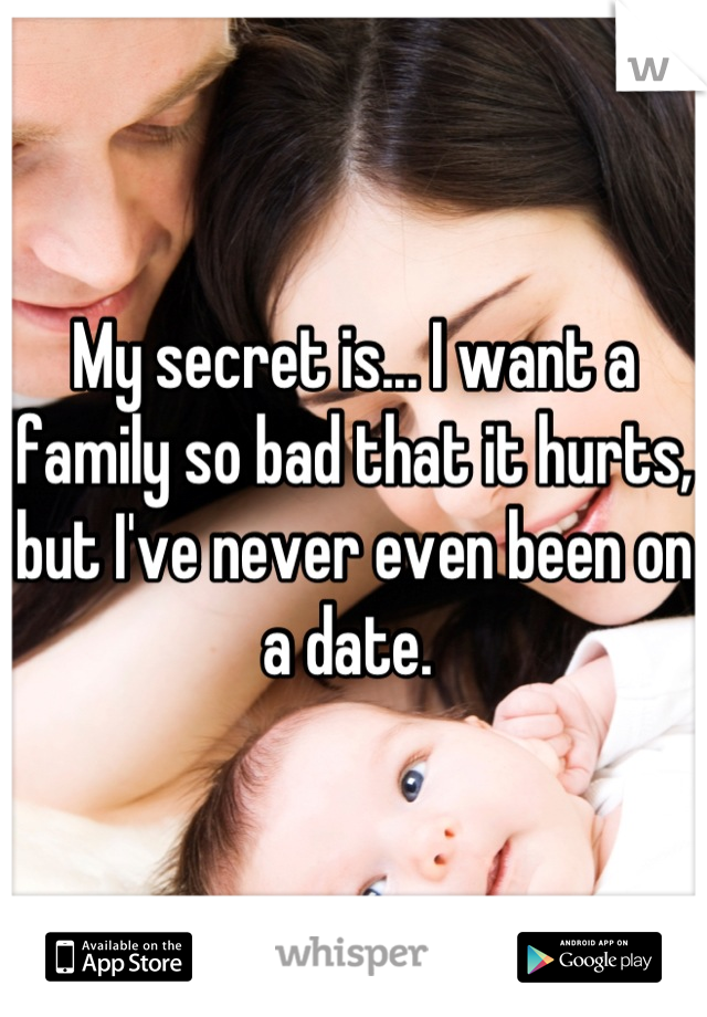 My secret is... I want a family so bad that it hurts, but I've never even been on a date. 