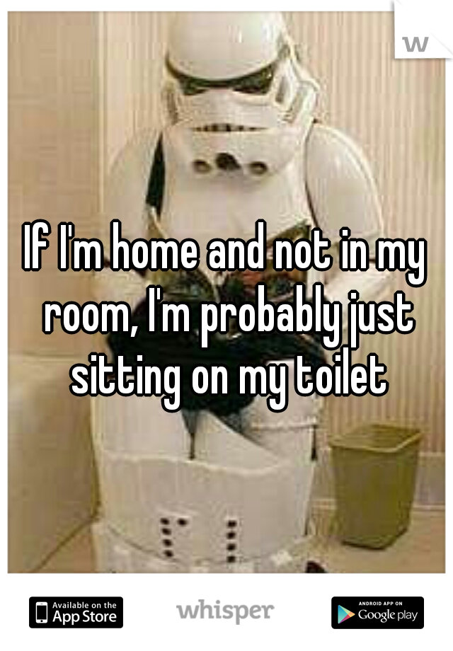 If I'm home and not in my room, I'm probably just sitting on my toilet