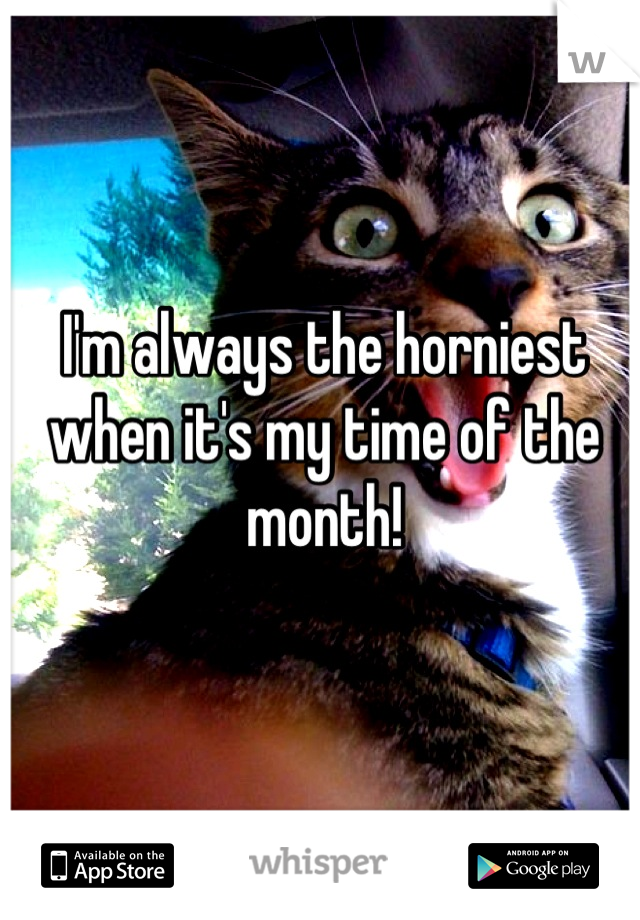 I'm always the horniest when it's my time of the month!
