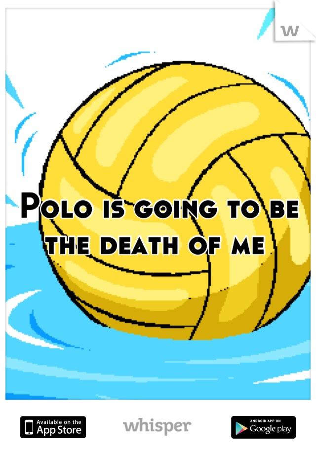Polo is going to be the death of me 