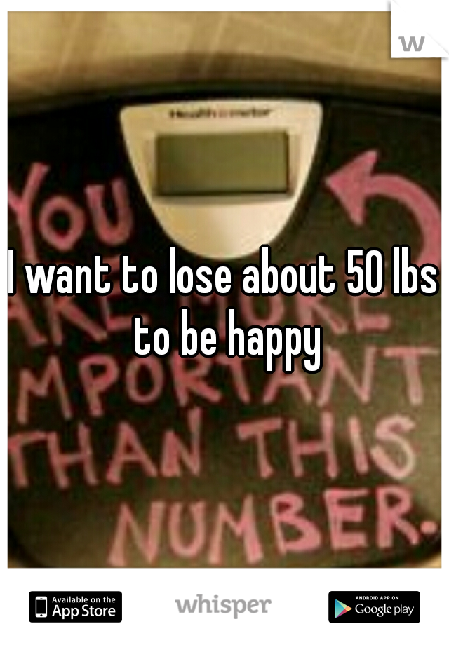 I want to lose about 50 lbs to be happy