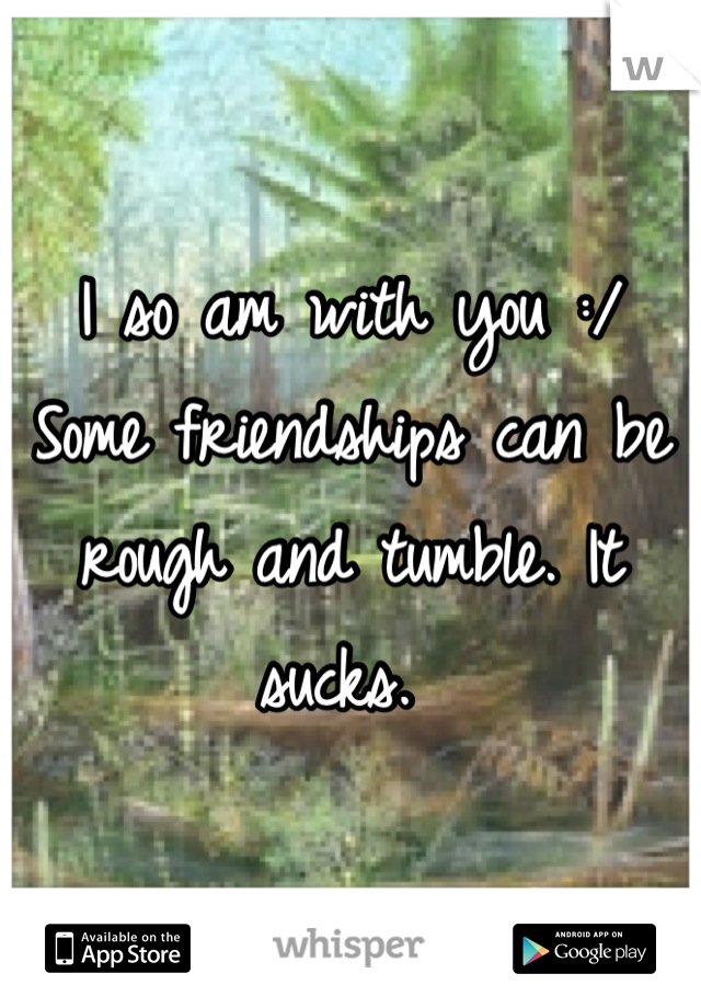 I so am with you :/ Some friendships can be rough and tumble. It sucks. 