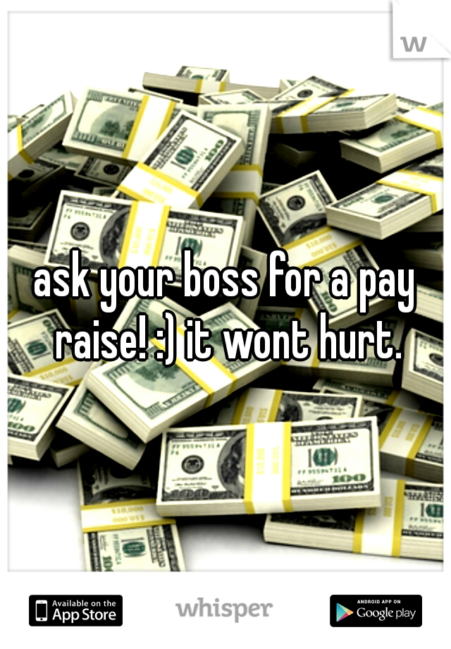ask your boss for a pay raise! :) it wont hurt.
