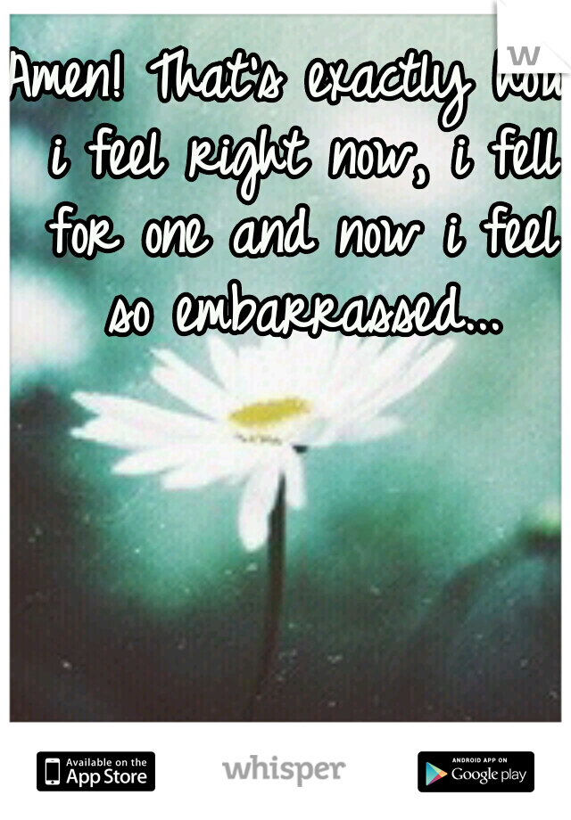 Amen! That's exactly how i feel right now, i fell for one and now i feel so embarrassed...