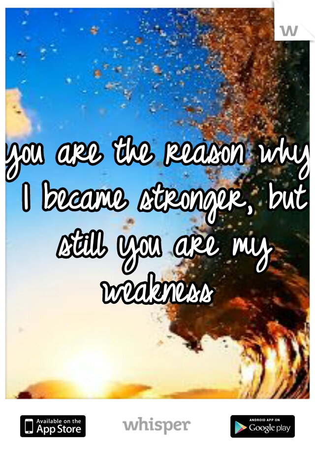 you are the reason why I became stronger, but still you are my weakness 