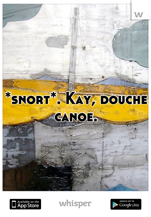 *snort*. Kay, douche canoe.