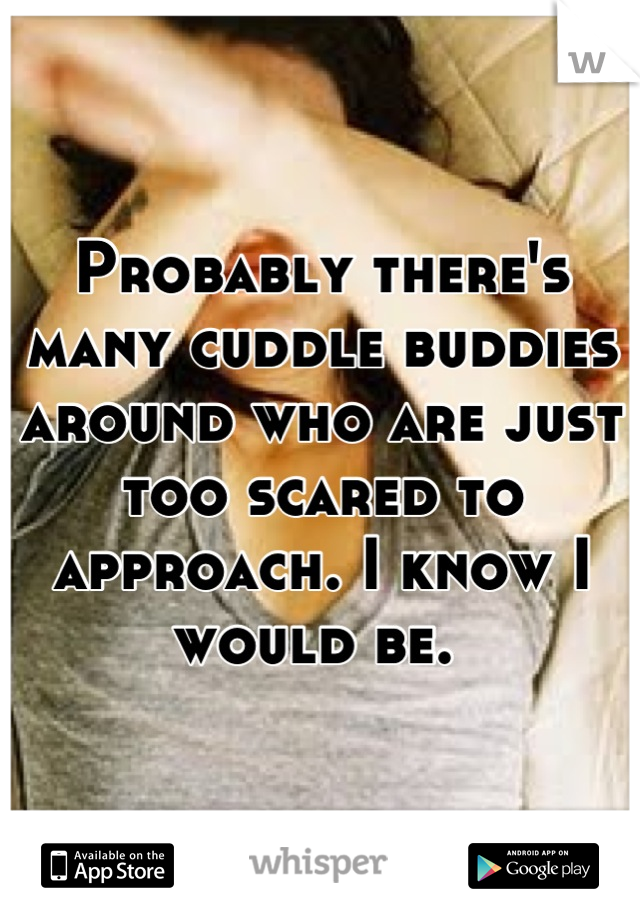 Probably there's many cuddle buddies around who are just too scared to approach. I know I would be. 