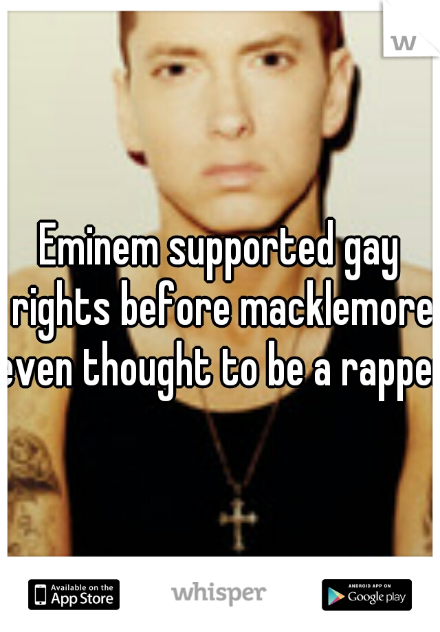 Eminem supported gay rights before macklemore even thought to be a rapper.