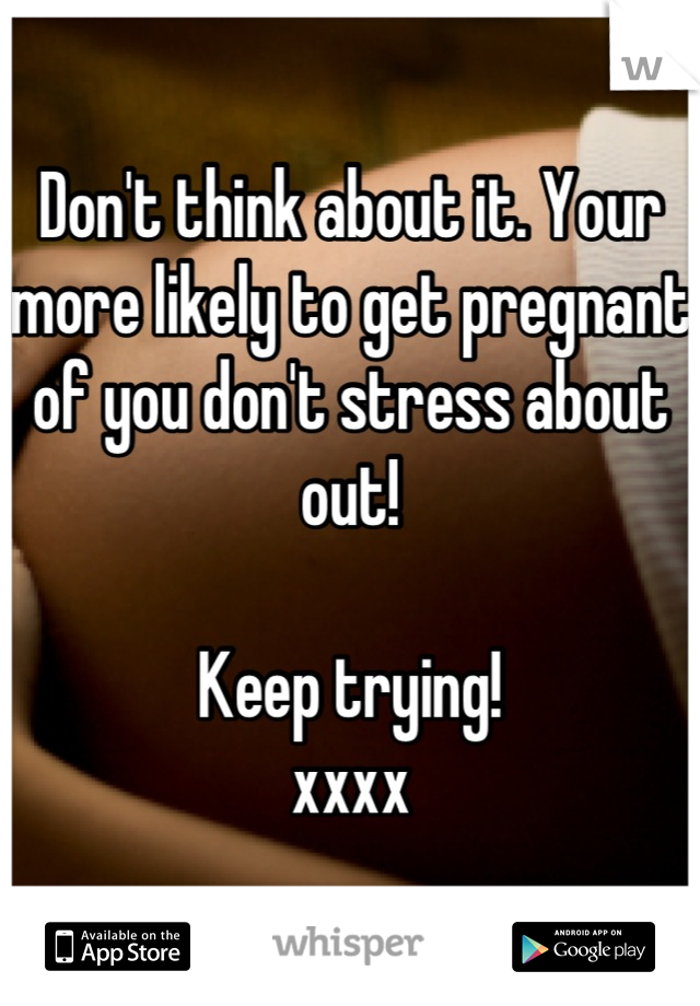 Don't think about it. Your more likely to get pregnant of you don't stress about out!

Keep trying! 
xxxx