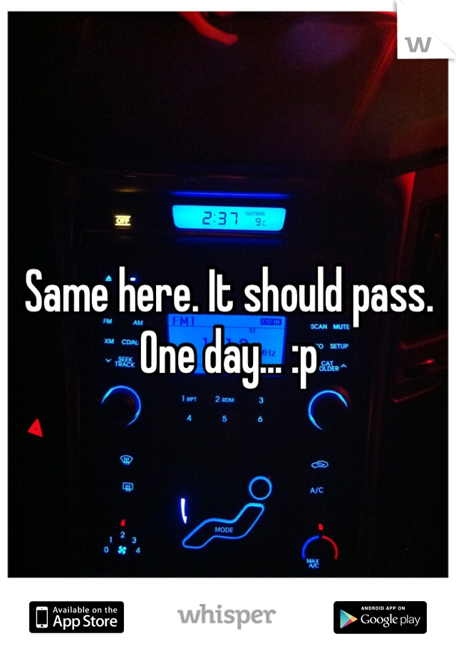 Same here. It should pass. One day... :p