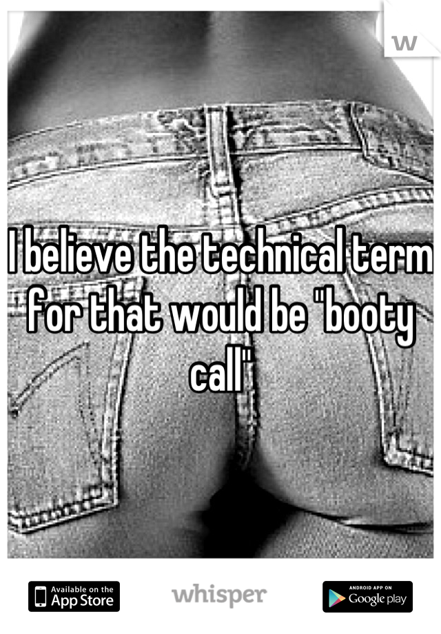I believe the technical term for that would be "booty call"