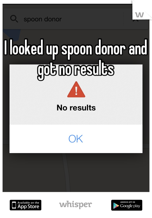 I looked up spoon donor and got no results