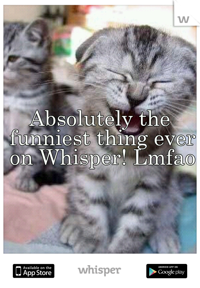 Absolutely the funniest thing ever on Whisper! Lmfaoo