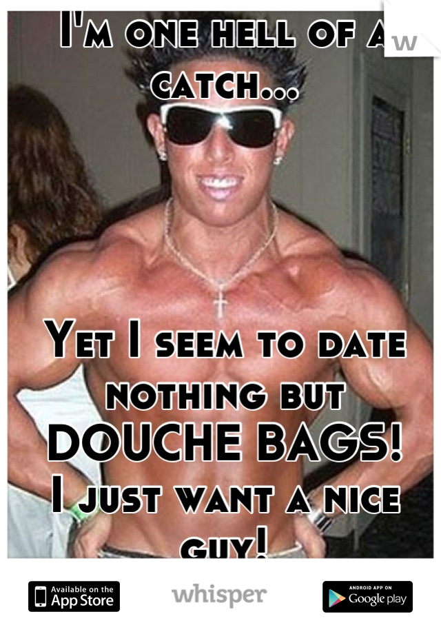 I'm one hell of a catch...




Yet I seem to date nothing but
DOUCHE BAGS!
I just want a nice guy!