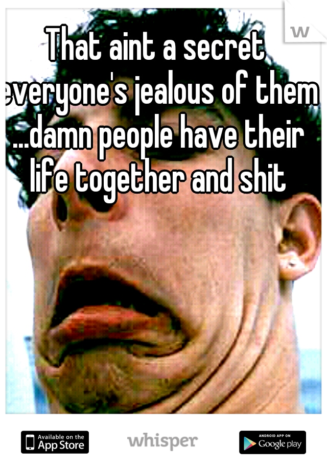 That aint a secret everyone's jealous of them ...damn people have their life together and shit