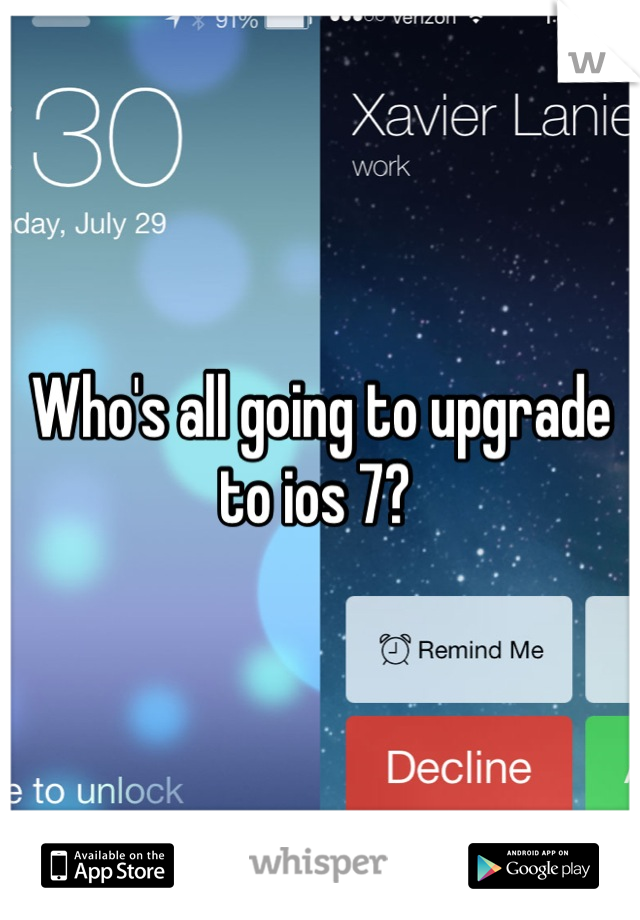 Who's all going to upgrade to ios 7? 