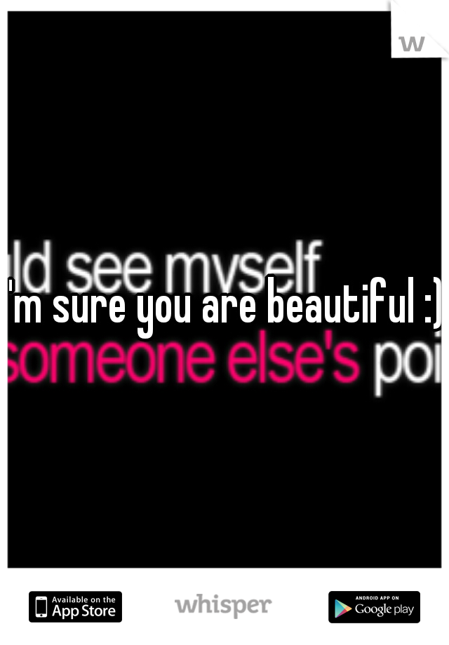 I'm sure you are beautiful :) 