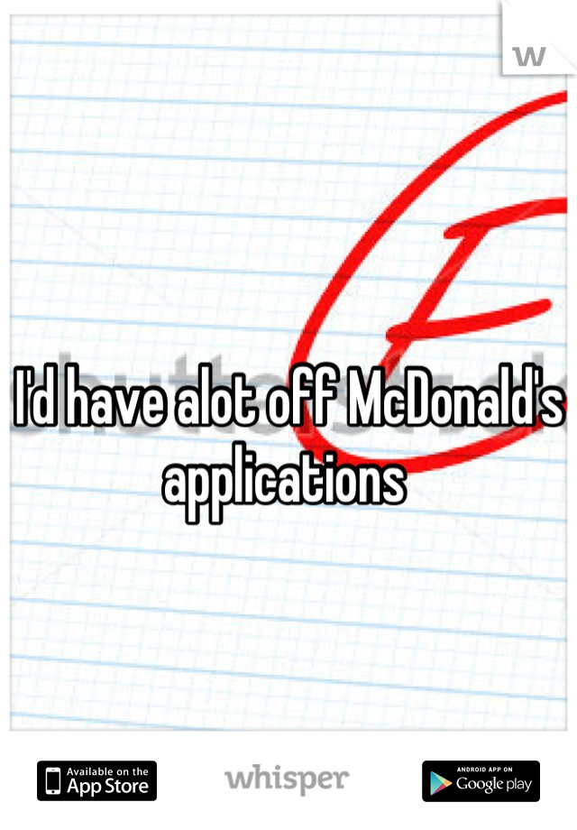 I'd have alot off McDonald's applications 