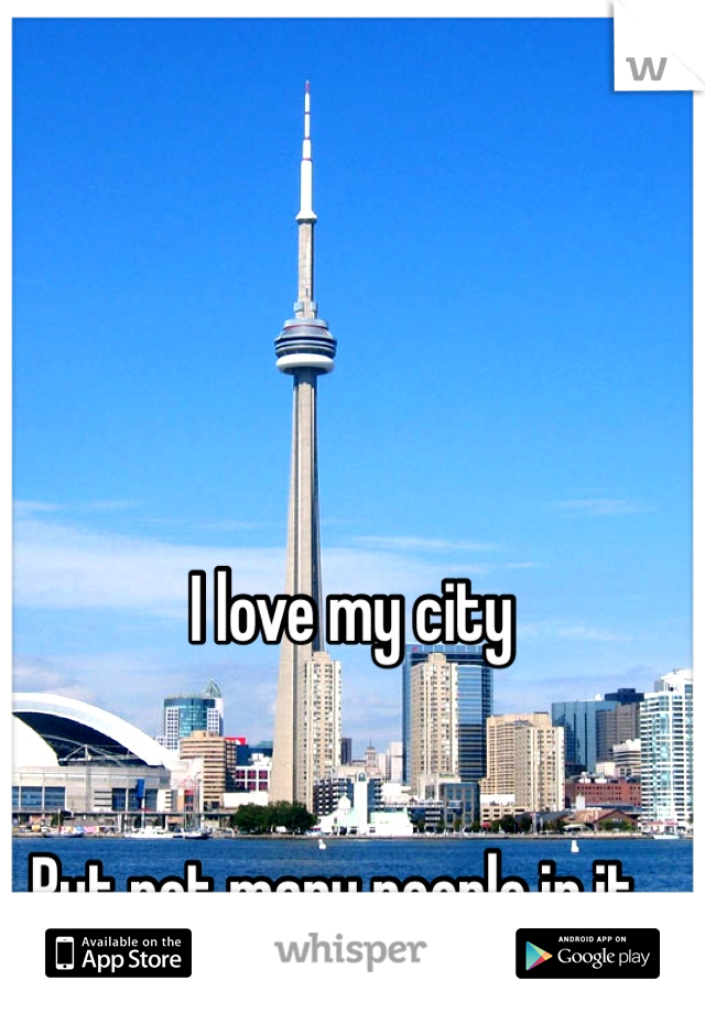 I love my city


Put not many people in it ..