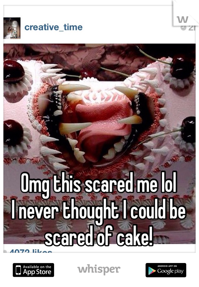 Omg this scared me lol
I never thought I could be scared of cake!