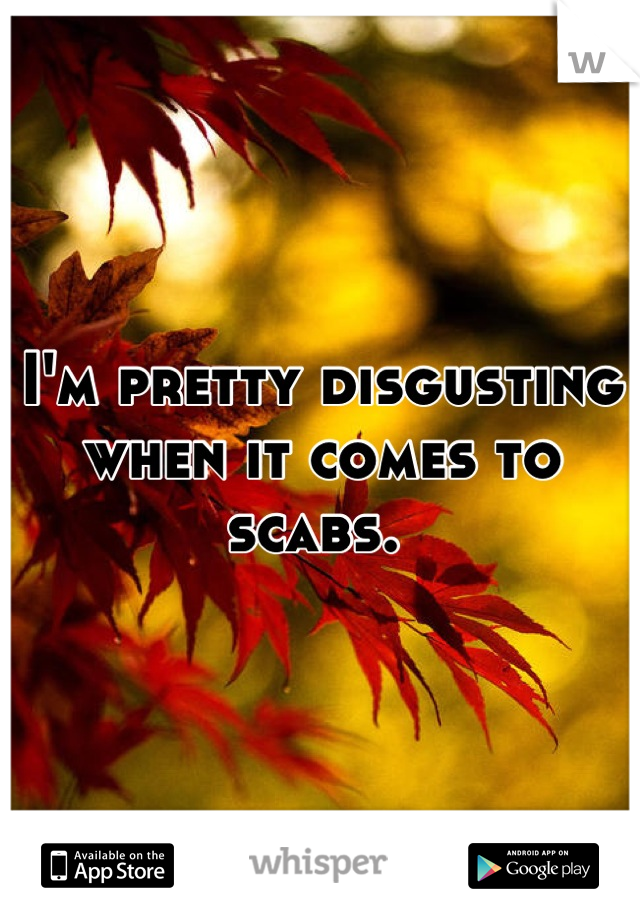 I'm pretty disgusting when it comes to scabs. 