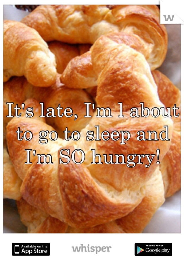 It's late, I'm l about to go to sleep and I'm SO hungry! 