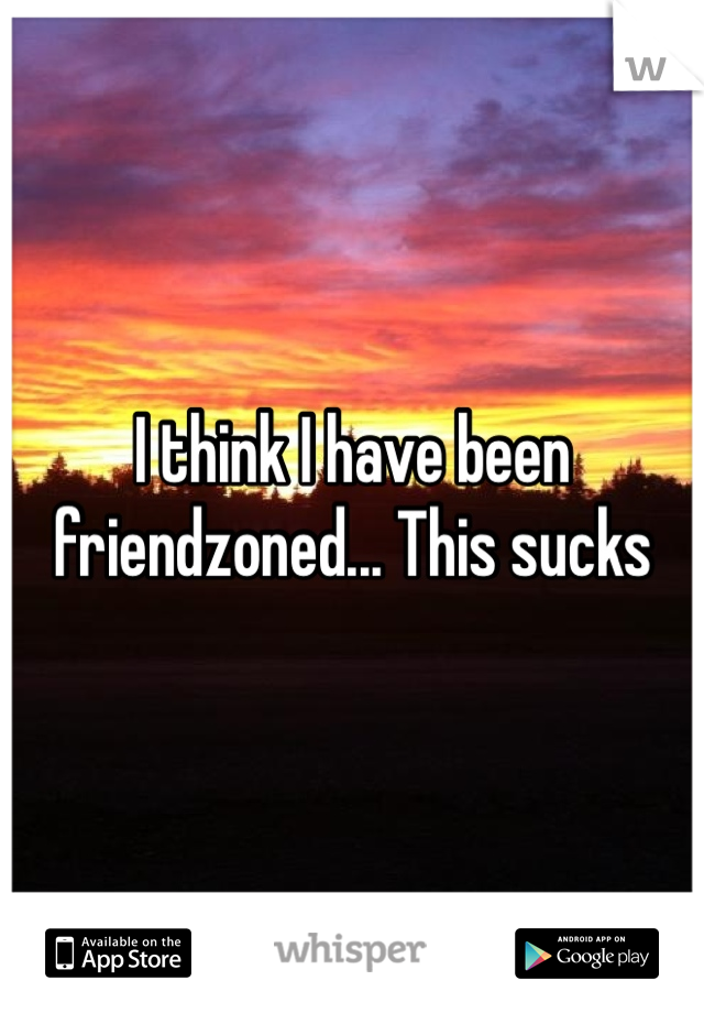 I think I have been friendzoned... This sucks 