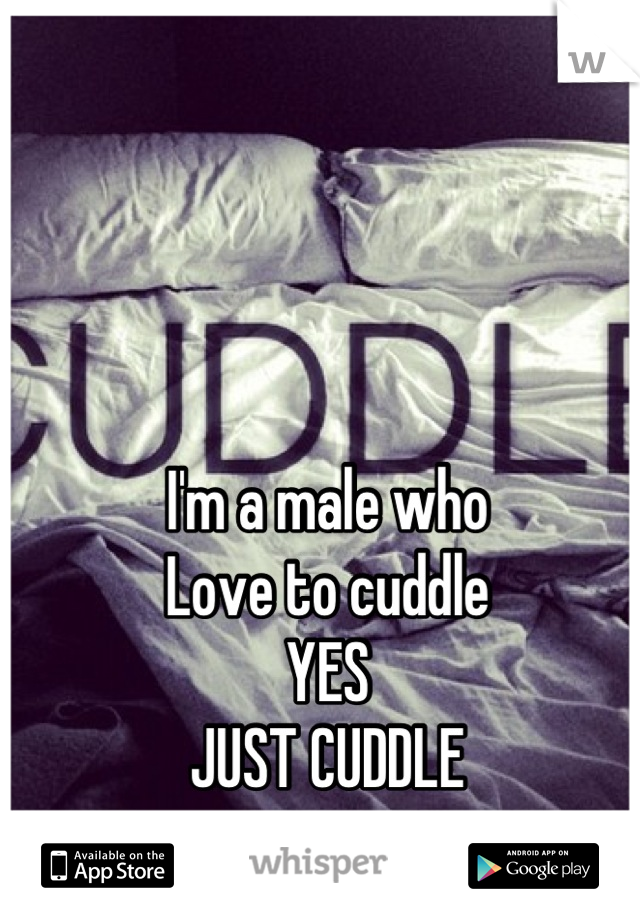 I'm a male who 
Love to cuddle
YES 
JUST CUDDLE