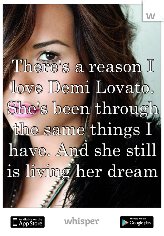 There's a reason I love Demi Lovato. She's been through the same things I have. And she still is living her dream