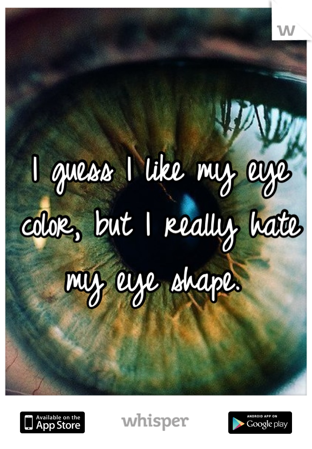 I guess I like my eye color, but I really hate my eye shape. 