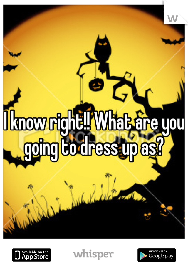 I know right!! What are you going to dress up as?