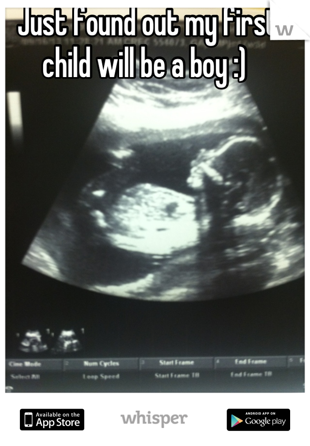 Just found out my first child will be a boy :) 