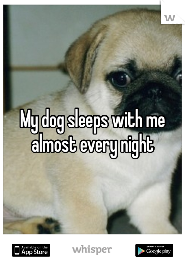 My dog sleeps with me almost every night 